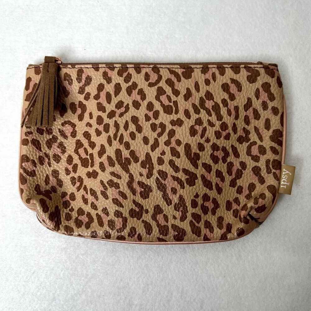 Cheetah Print Zip Makeup Bag
